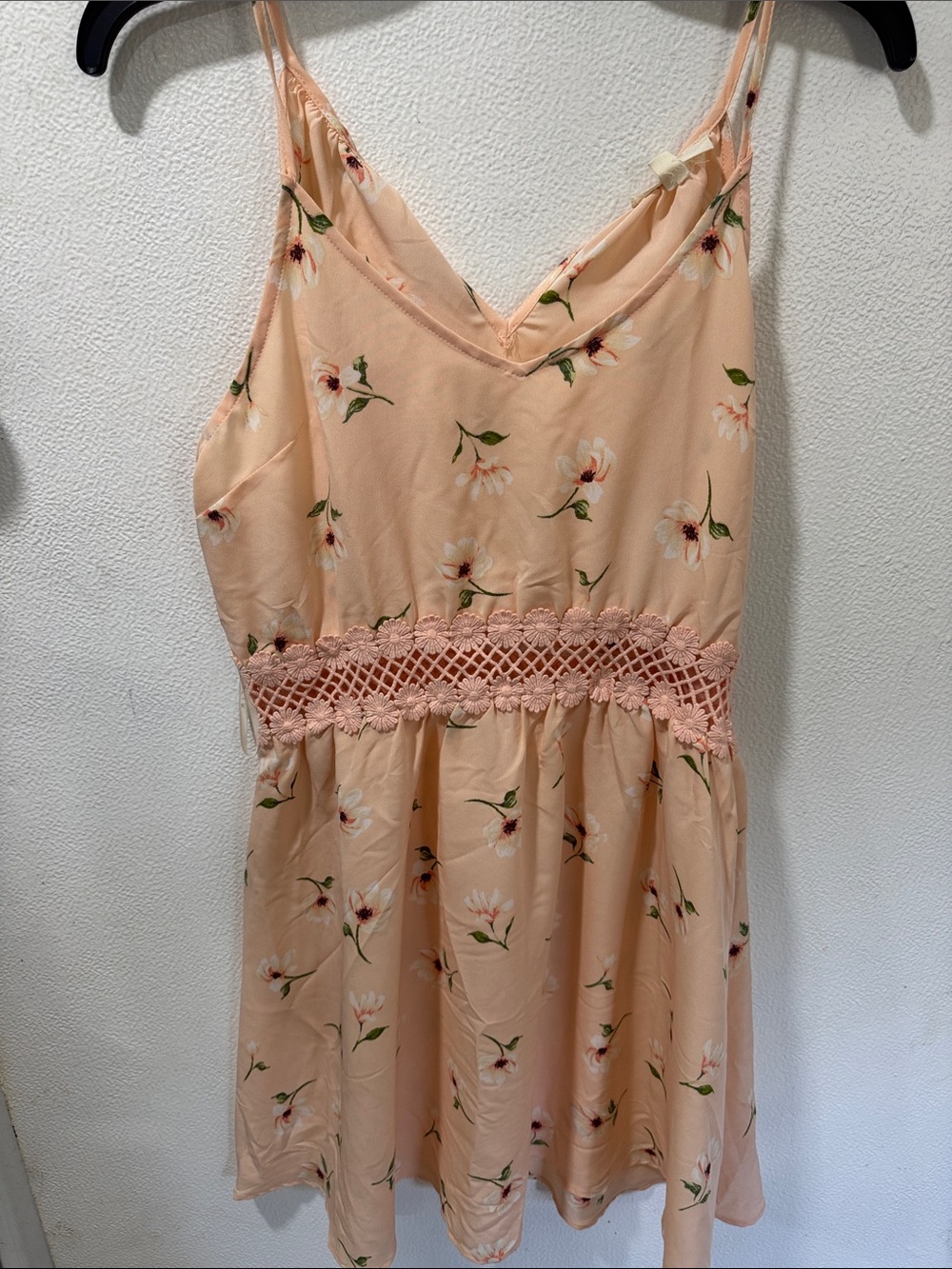 Peach Floral  Waist Slip Dress
